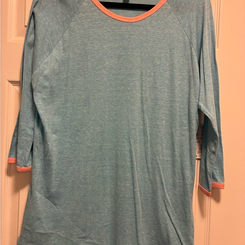 LuLaRoe Light Blue Randy with pink outline NWT Size L